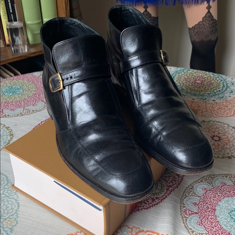 Vintage Florsheim Imperial Beatles Buckle Ankle Boot 9.5 EUC